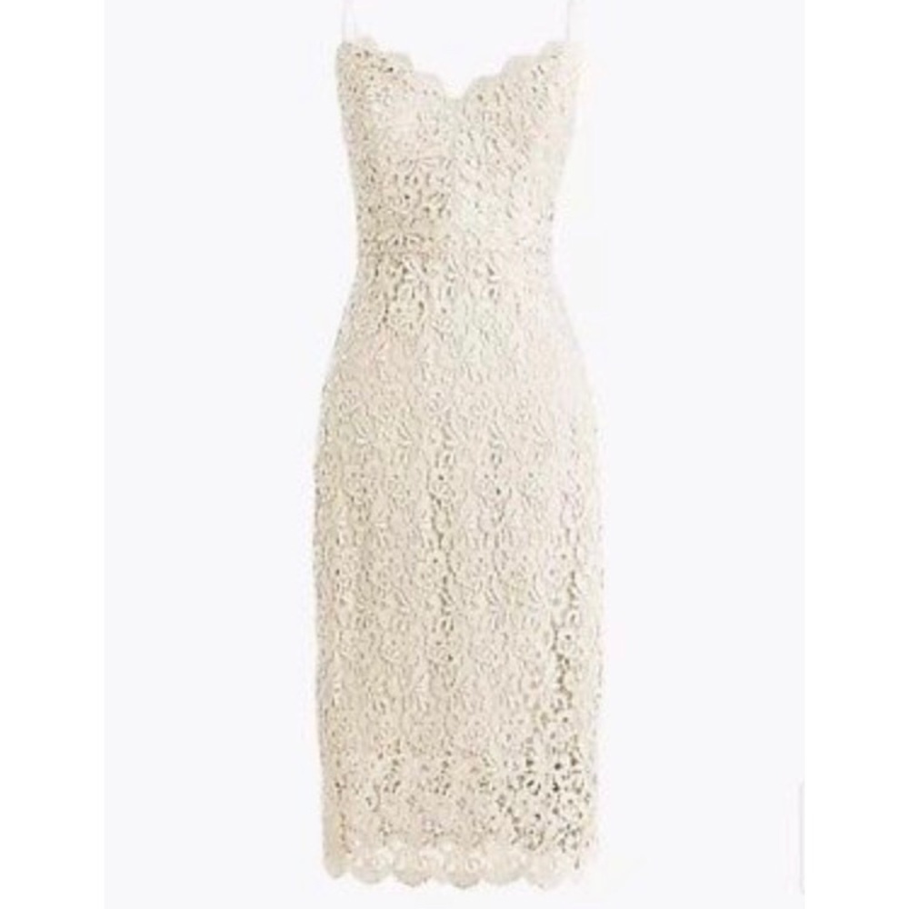 J. Crew Guipure Lace Dress in White, size 12